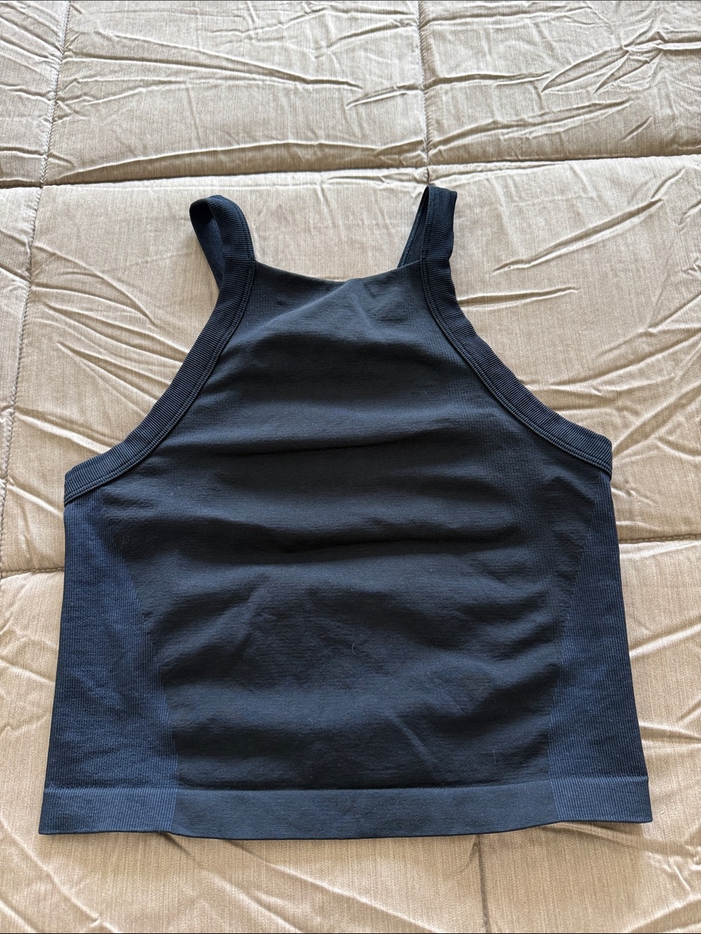 lululemon athletica Navy HighNeck Ribbed Tank Top